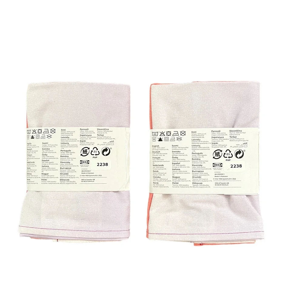 IKEA OMSESIDIG Pink & Lilac Tea Towels (2 Sets of 2)